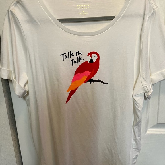 🟡KATE SPADE BROOME STREET PRE-LOVED AUTHENTIC WHITE & RED PARROT COTTON TSHIRT - Picture 13 of 17